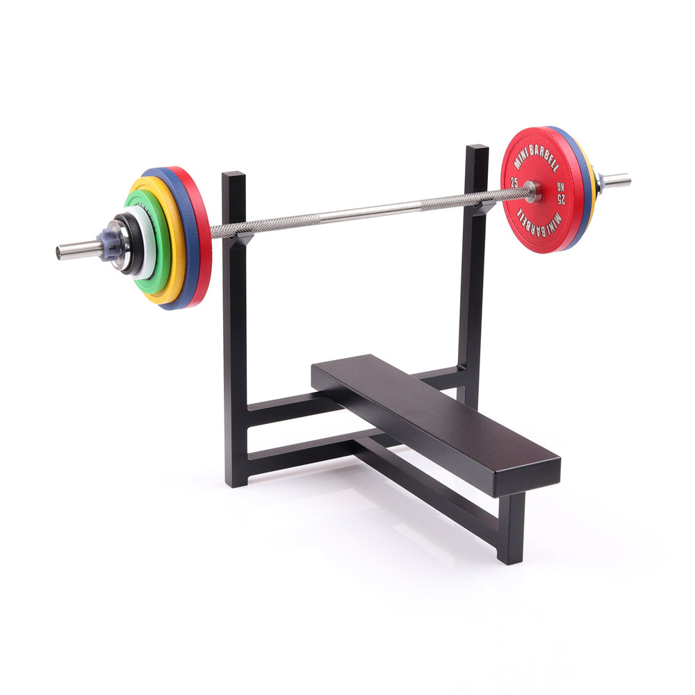 Min Bench The Mini Bench Press | Stainless Steel Model Barbell + PR Tracker ...