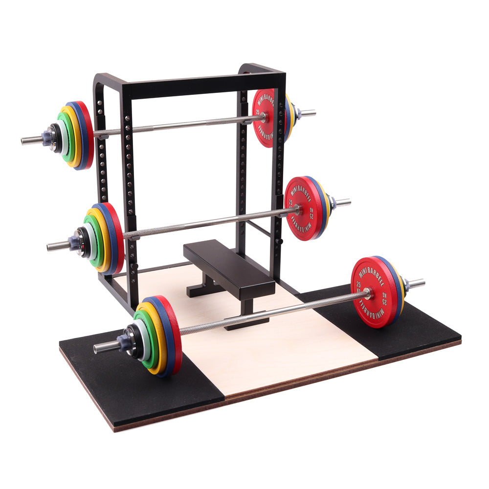 The Mini Power Rack | Stainless Steel Model Barbell + PR Tracker – Mini ...