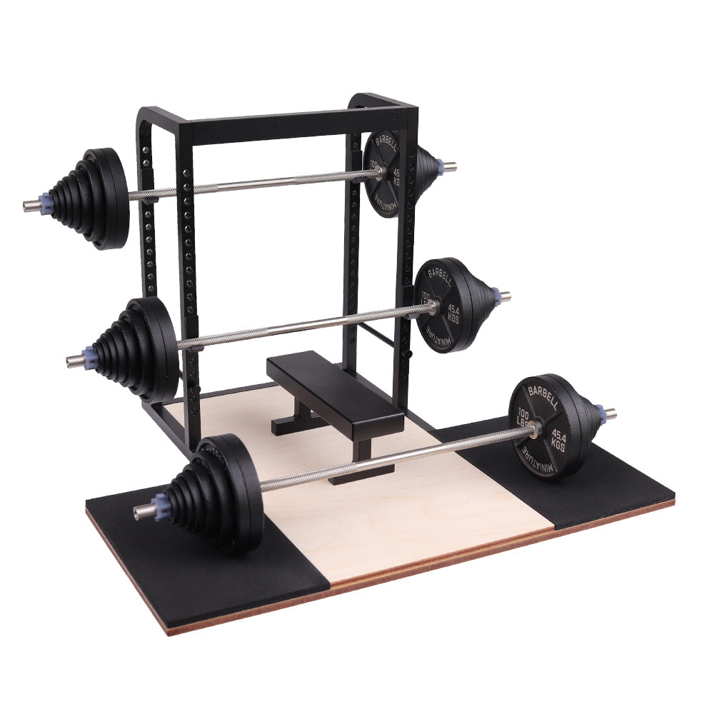 The Mini Power Rack | Stainless Steel Model Barbell + PR Tracker – Mini ...